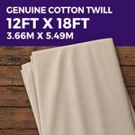 12Ft x 18Ft Cotton Drop Cloth Dust Sheets for Decorating Large Sheets Heavy Duty