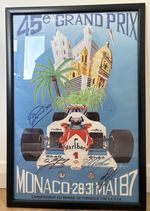 1987 Monaco GP F1 Poster Signed Martini, Nannini , Alboreto, Ghinzani Provenance