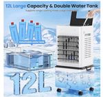 Portable Air Conditioner Evaporative Air Cooler 6 Speed 120° Oscillation 12L 