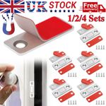1-4 Sets Very Strong Magnetic Catch Latch Ultra Thin Hinge Door Cupboard Cabinet