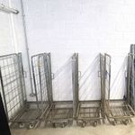 4 x Metal Roll Cage Stock Trolley Roll Container with Mesh Sides & Castor Wheels