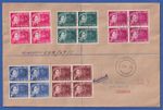 SWA 1953 Queen Elizabeth II Mi. No. 274-278 Block of Four on R-FDC O WINDHOEK