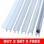 2M F/H/U  Bath Door Shower Screen Enclosure Seal Strip for 6/12mm Glass Shape UK
