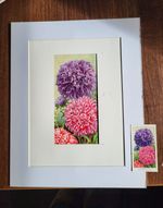WD & HO Wills 1939 Original artwork for Cigarette Card No 12 Chinese Aster