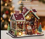 Christmas 1:14 3D wooden House Kit 2-Storey Furnished LED Lights 23cm music box