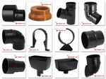 Polypipe 68mm Rainwater Round Down Pipe Fittings in Black
