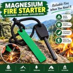 FLINT STEEL MAGNESIUM FERRO ROD SURVIVAL FIRE STARTER LIGHTER Bushcraft SAS EDC