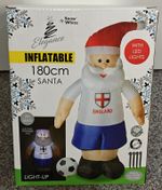 New Giant Inflatable Light up Santa England 180cm Football World Cup Christmas