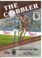 Football Programme NORTHAMPTON TOWN v MILLWALL Sept 1983 FLC