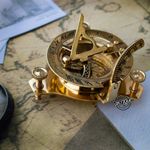 Vintage London west maritime antique SUNDIAL COMPASS brass nautical Christmas Gi