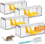 Humane Mouse Traps for Indoor Outdoor, Washable Cleaning Brush Included, Reusabl