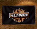 Harley Davidson Flag, 90 x 150 cm, Banner, Man Cave, Garage, Workshop