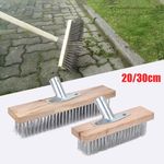 Wire Broom Head Metal Bristle Brush Patio Outdoor Cleaner Moss Algae Removal 