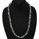 320.00 CTS NATURAL UNTREATED BLUE FLASH LABRADORITE BEADS NECKLACE - (DG)