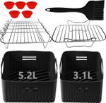 Dual Air Fryer Liners Compatible for Tefal Easy Fry 5.2L/3.1L,Tower T17099, more