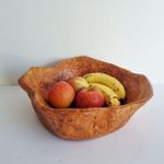 Vintage Hand Turned Live Edge Raw Bark Wood Art 