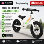 Electric Balance Bike Kids 3-8 Years Bluetooth 12" Wheels 180W Motor NEW