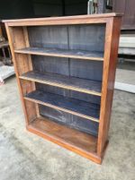 Antique Edwardian open bookcase adjustable shelves
