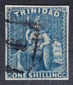 TRINIDAD & TOBAGO SG29 1859 1s Indigo, Fine Used, c.£425