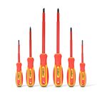 6pc Insulated Magnetic Electricians Screwdriver Soft Grip Phillips Flat Set