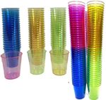 160 Plastic Shot Glasses Neon Coloured Party Cups 30ml Reusable Multi Use UK