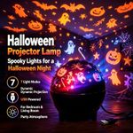 Halloween Projector Light 7 Colors LED Ghost Night Light USB Powered Auto Color
