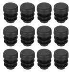 50 PCS Black Round Plastic Hole Plugs, 12mm (1/2") OD