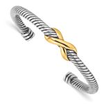 Infinity Cuff Bangle Bracelet 19.6x8.9mm 925 Sterling Silver Women's