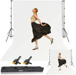 EMART 8.5x10ft White Backdrop Stand Kit with 10x12ft Screen for Studios