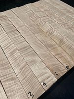 CURLY FLAME MAPLE cue splice carving blank knife scale 520-530 x 52-54 x 33-45mm