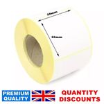 58mm x 60mm Plain White Direct Thermal Scale Labels Permanent Adhesive - CAS