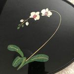 Japanese Lacquer Round Tray Mother of Pearl Inlay Craft