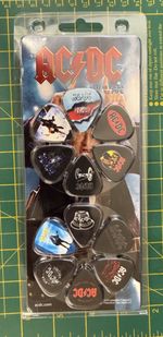 AC/DC Classic Logos 12 Plectrum Pack Exclusive Officially Licensed Set