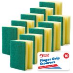 20pk Finger Grip Scourers Heavy Duty Non Scratch Kitchen Cleaning Sponges