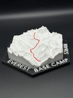 Everest Base Camp 3D Terrain Model EBC Trek Nepal Himalayan Route Gift