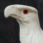Falcon Decor White Bird Magestic Eagle Figurine Red Eye Falcon Resin 9"  1.6kg