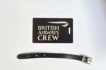 British Airways Crew Personalised Metal Laser Etched Luggage Tag with Strap