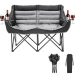 Waterproof Loveseat Folding Camping Chair w/ armrest Oversized Seats for picnic