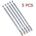 5 Pcs 49cm 19.3 Inch 6 Sections Telescopic Antenna Aerial TV Radio Replacement
