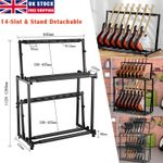 14-Slot Guitar Stand Metal Gun Rack Detachable Adjustable Angle&Height