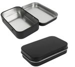 Tobacco Tin Black With Hinged Lid