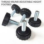 Thread Adjustable Height Footbed Black Plastic Adjustable Bolts Table Feet M6/M8