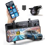 11 Inch Dash Cam 4K  CarPlay, Dvr ,wifi,Gps,App-control,Parking RearView Mirror