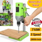 Bench Drill Press New Heavy Duty 710W 30mm Rotary Pillar 5 Speed Press Drilling