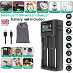 For 18650 21700 26650 Smart Rechargeable 2 Slots USB Lithium Battery Charger HOT