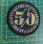 AC/DC Fifty Woven Sew On Round Patch Officially Licensed