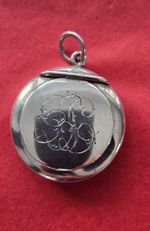 Antique Solid Silver Compact Pendant Locket Photo Frame 1911 Adie & Lovekin 40mm
