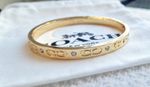 New Coach Gold-toned Kissing C Hinged Bangle Bracelet With Tag& Pouch Bag
