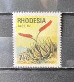 RHODESIA 1975 Succulent Aloe ortholopha FLAW R3/8 red dot aboveflowers MNH