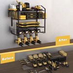 Wall Mounted Heavy Duty Metal Power Tool Holder Rack 140 lb Capacity Black